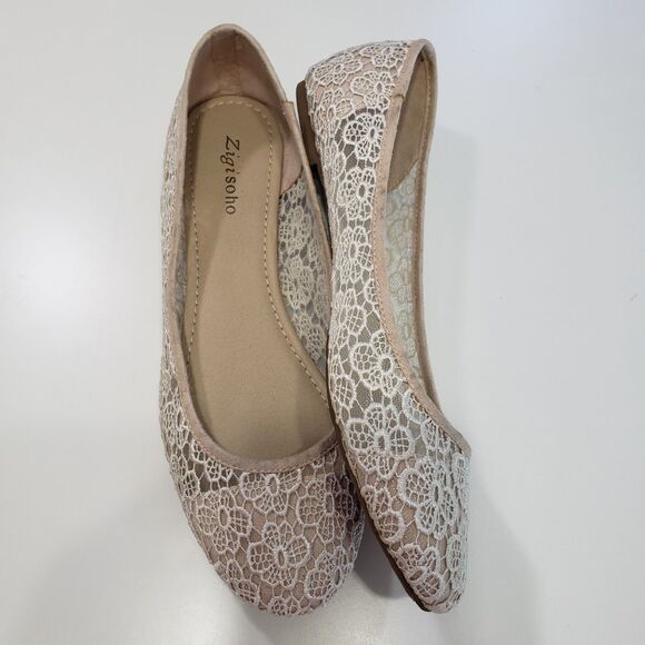 Zigisoho Halle Women's Lace Style Flats, Size 11 - Picture 2 of 5
